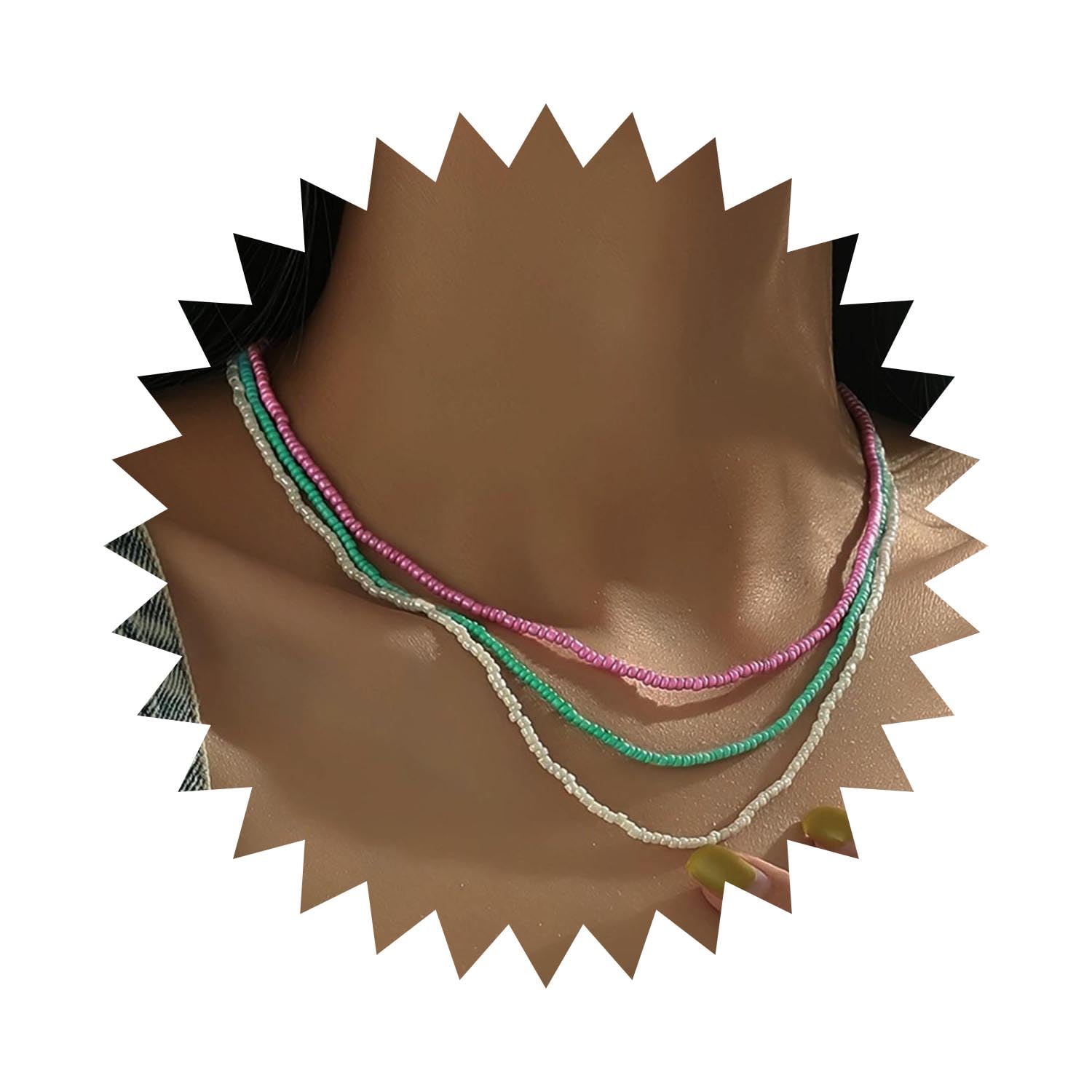 Wendalern Collar De Abalorios De Colores Collar De Abalorios De Semillas Collar De Abalorios Diminutos Surfer Collar De Verano Playa Collar De Abalorios Hecho A Mano Joyería Para Mujeres Niñas