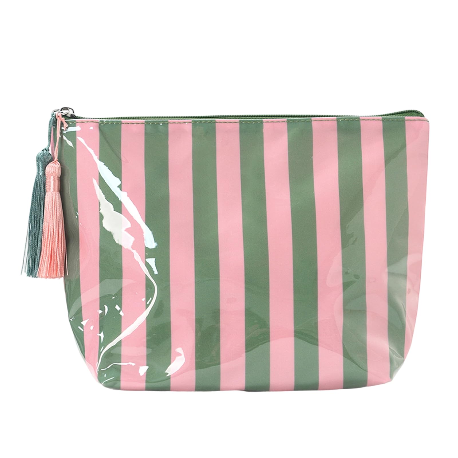 PVC-Kosmetik-Organizer – Glänzend gestreift, großes
