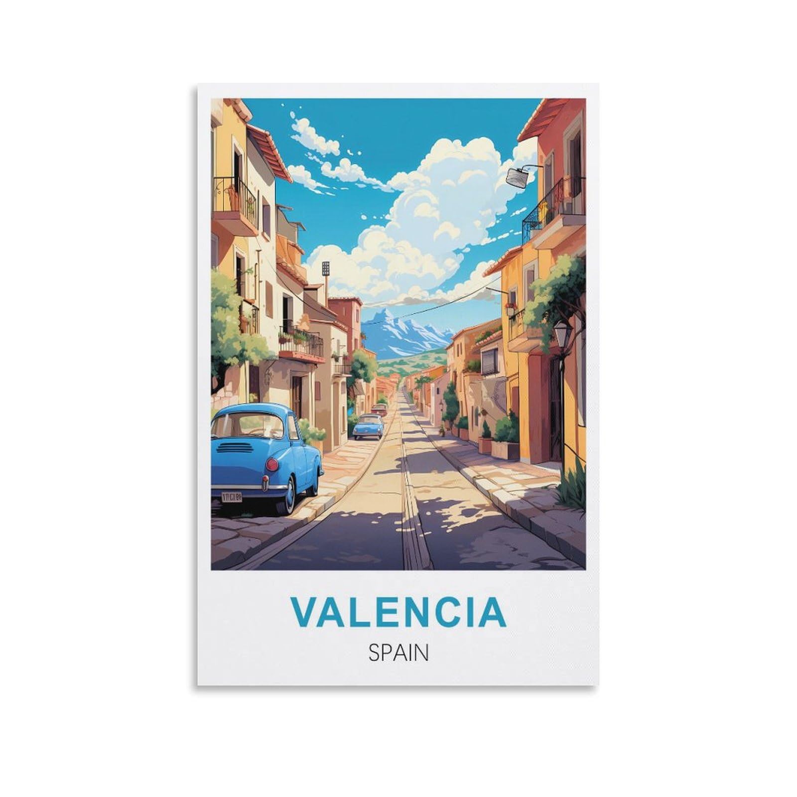 WGMDOEE Valencia Spain Vintage Travel Posters 16x24inch(40x60cm) Canvas Poster Living Room Wall Art Home Decor