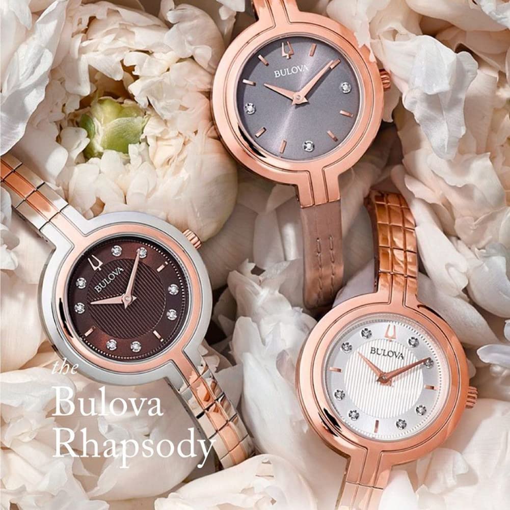 Buy Bulova RhapsodyQuartz Ladies Watch, Stainless Steel Diamond