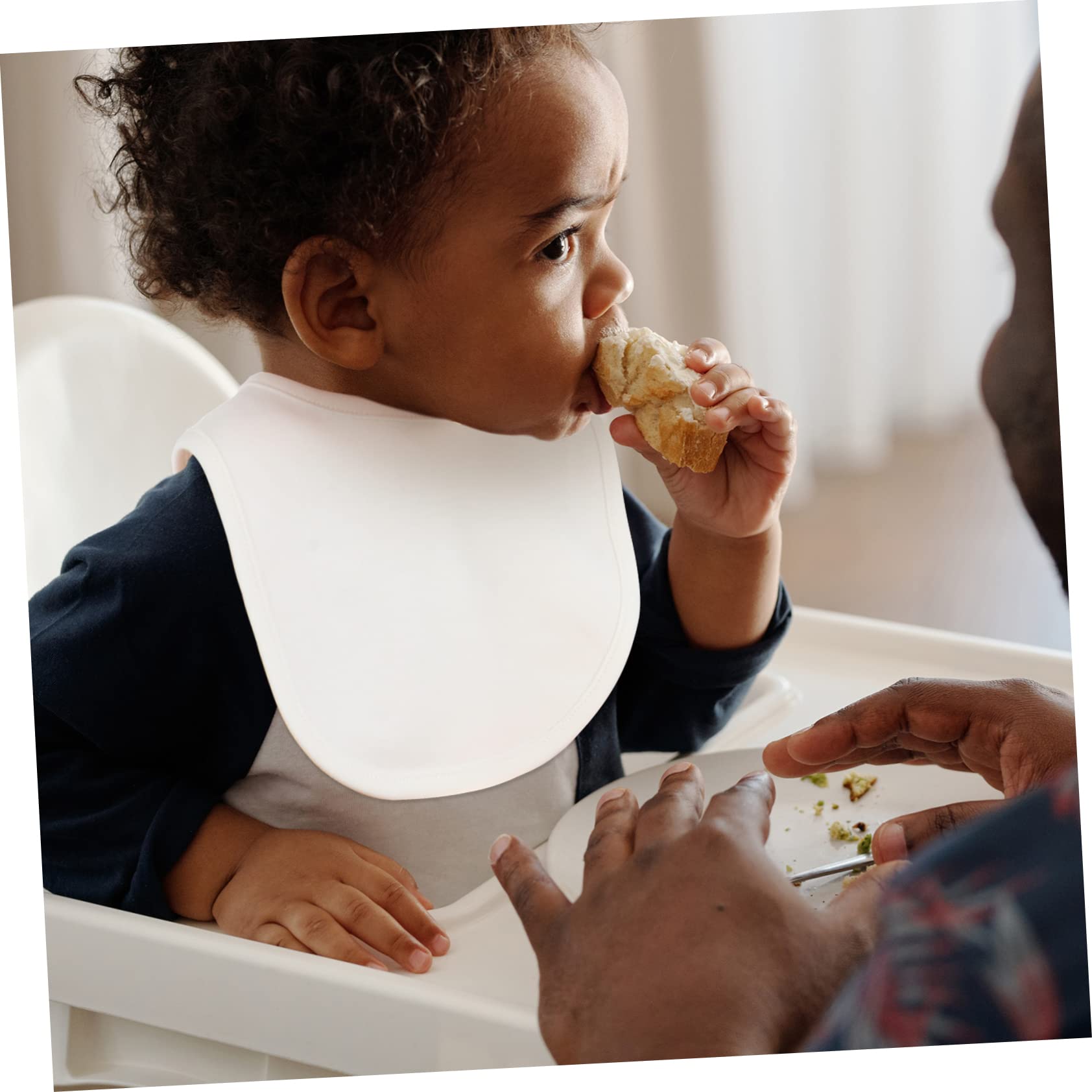 Lot de 8 Bavoirs Bébé en Coton à Double Épaisseur, avec Boutons-pression, pour Poussées Dentaires et Repas, Faciles à Nettoyer Plusieurs styles
