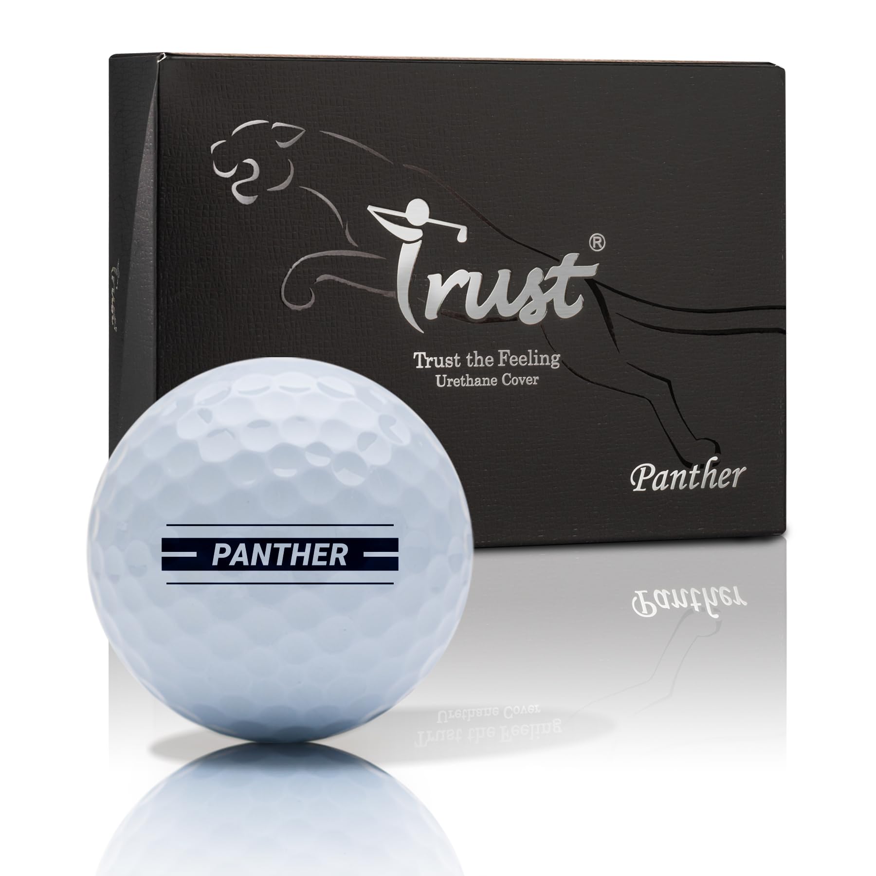 Trust Golf Ball Panther | Engineered to Break 100 | Big MAX Core for Maximum Distance & Precision Flight | Ultra-Soft Feel with Urethane Cover for Stopping Power (12 Balls, White)