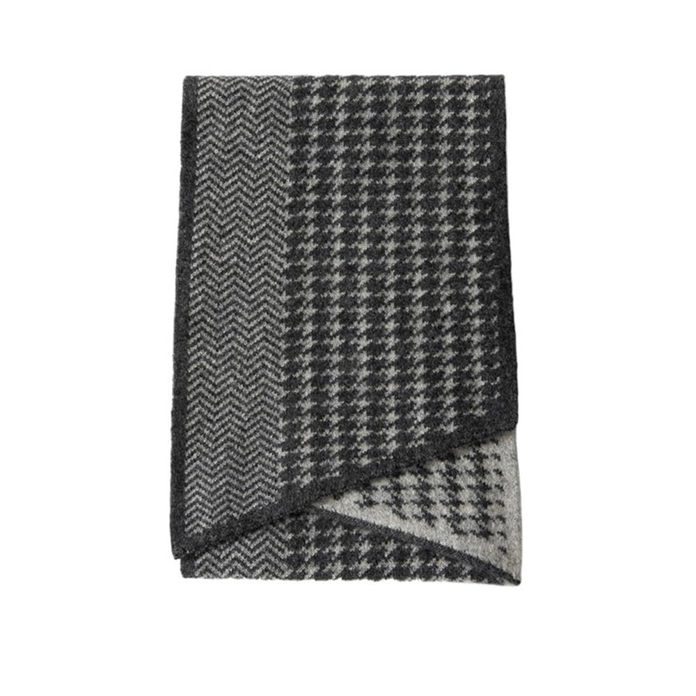Sciarpa in cashmere 100%, sciarpa spessa pied de poule da uomo e donna, otto importanti protezioni for il collo lavorate a maglia Sciarpa(Noir)