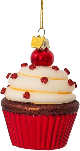 Miniatura 3 de Kurt Adler - Juego de adornos de 3.65 pulgadas para cupcakes de cristal de 3.65 pulgadas, Navidad