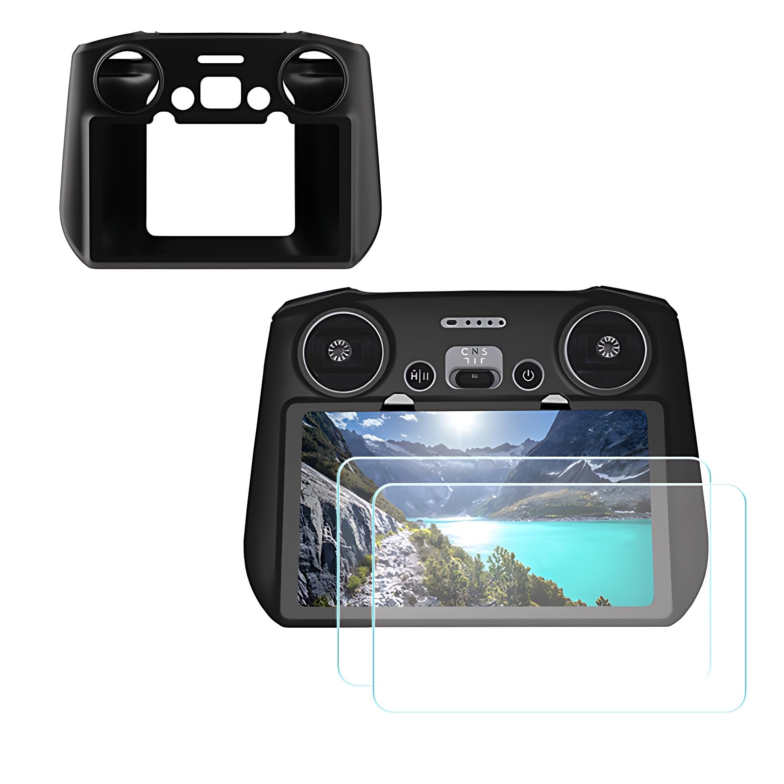 ZWLLKJGS Silicone Case + 9H Screen Protector for DJI Mini 3 Pro/Mini 3/Mavic 3/Air 2S/Mavic 3 Pro RC Controller, Drone Accessories