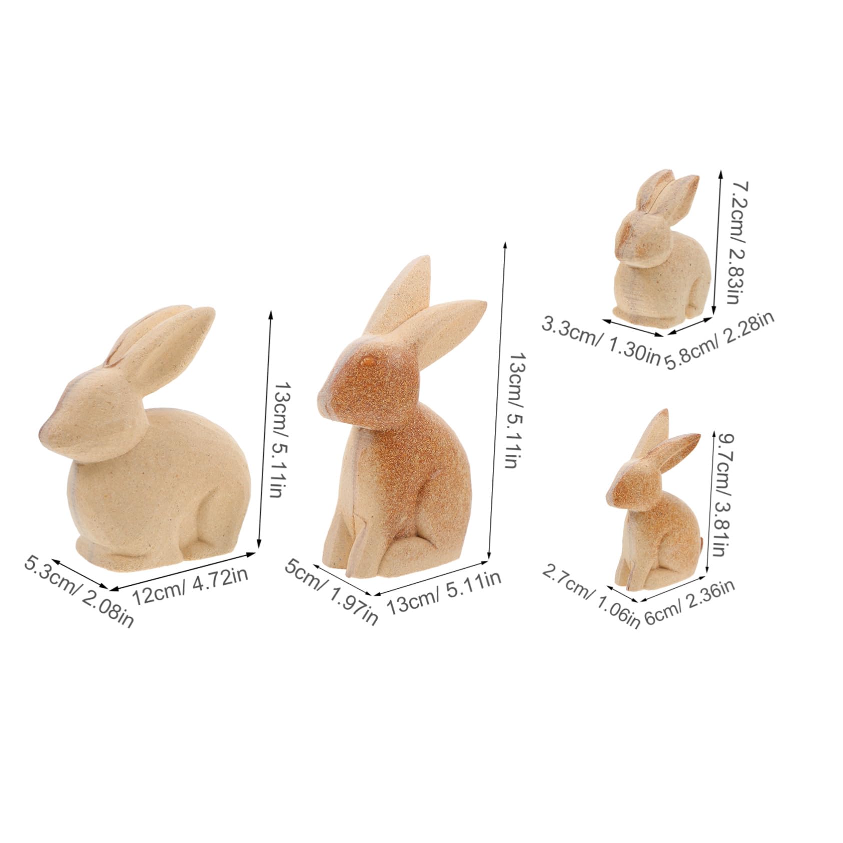 Figuras de Conejo de Madera DIY sin Terminar 4 Piezas para Pintar