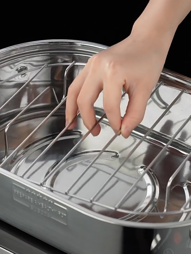 Vaporiera Ovale Per Pesce In Acciaio Inox - Doppio Strato, Per Induzione, Con Supporto E Piatto - Foto 13