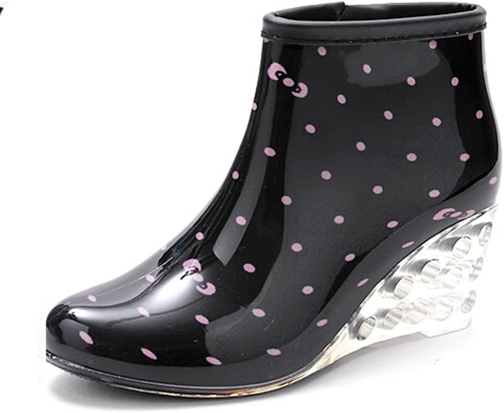 Utopia Boutique Women's Wedges Zip Rubber Rain Shoes