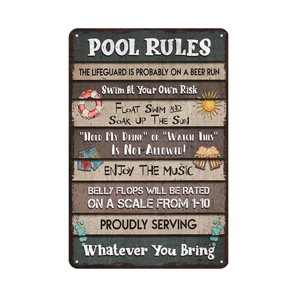Kwqdozf As Pic Vintage Metal Tin Sign Funny Pig Wall Art For Home Kitchen, 8X12 Inch