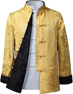 Traje chino Tang Tradicional Antiguo Kung Fu Camiseta de manga larga para hombre