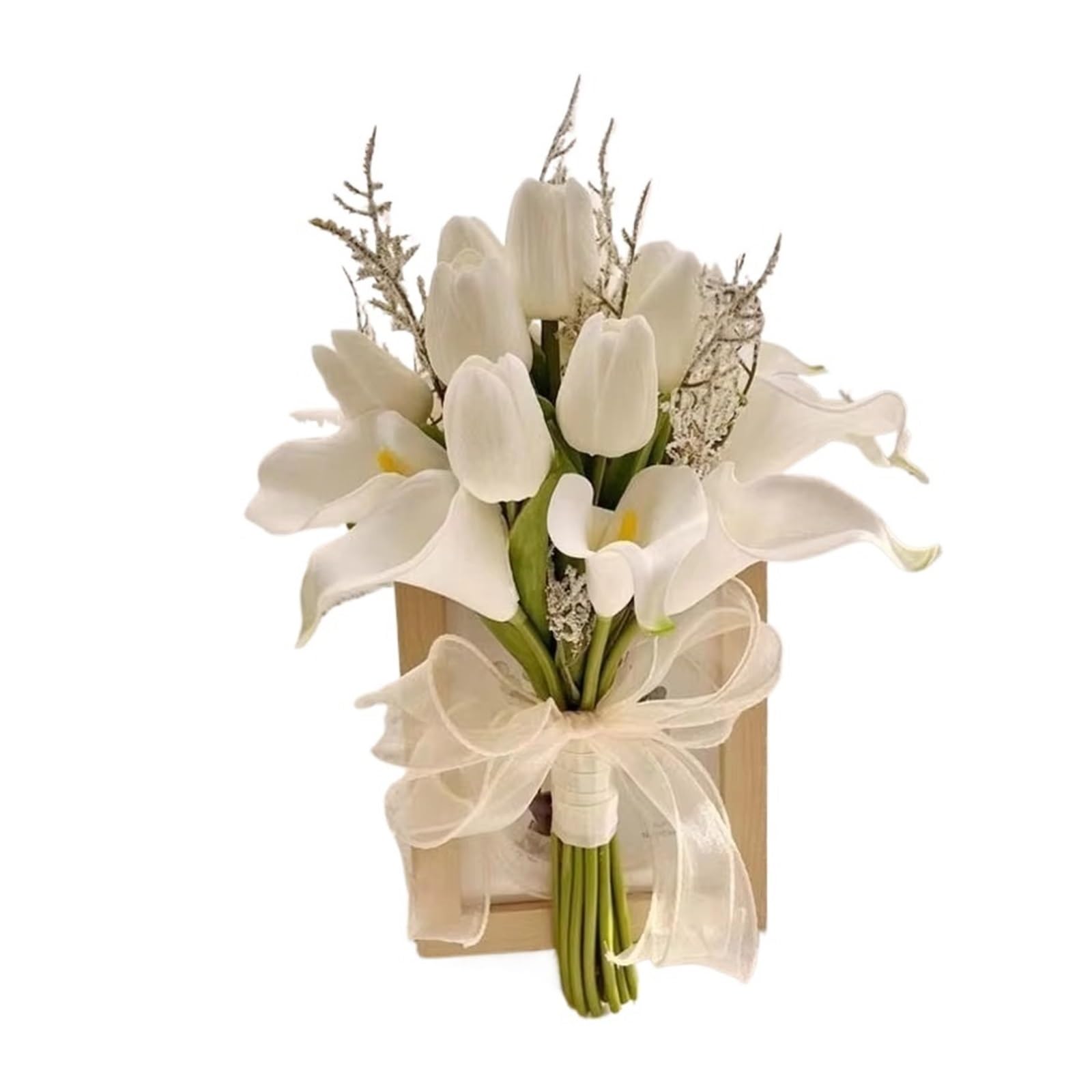 SHENJMAI Artificial Flower Bouquet Bridal Wedding Bouquet Artificial Holding Flower Photography Prop Party(Type 3)