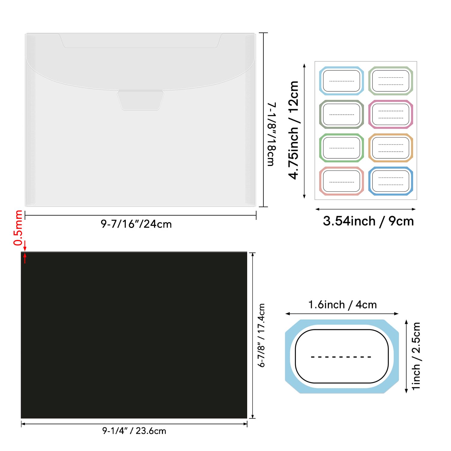 BAOFALI 180 Pcs/Set 7x9.4inch Stamp and Die Storage Bag and 9.3x6.8inch Rubber Magnetic Sheets,Die Storage Set for Storage Die Cutting Card Making Supplies DIY Scrapbooking (0.5 mm Thickness