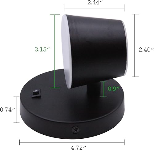 Miniatura 3 de Luz de lectura LED de 12 V con interruptor, lámpara de pared giratoria de 350 voltios de 12 voltios, acabado negro, luces interiores de RV para