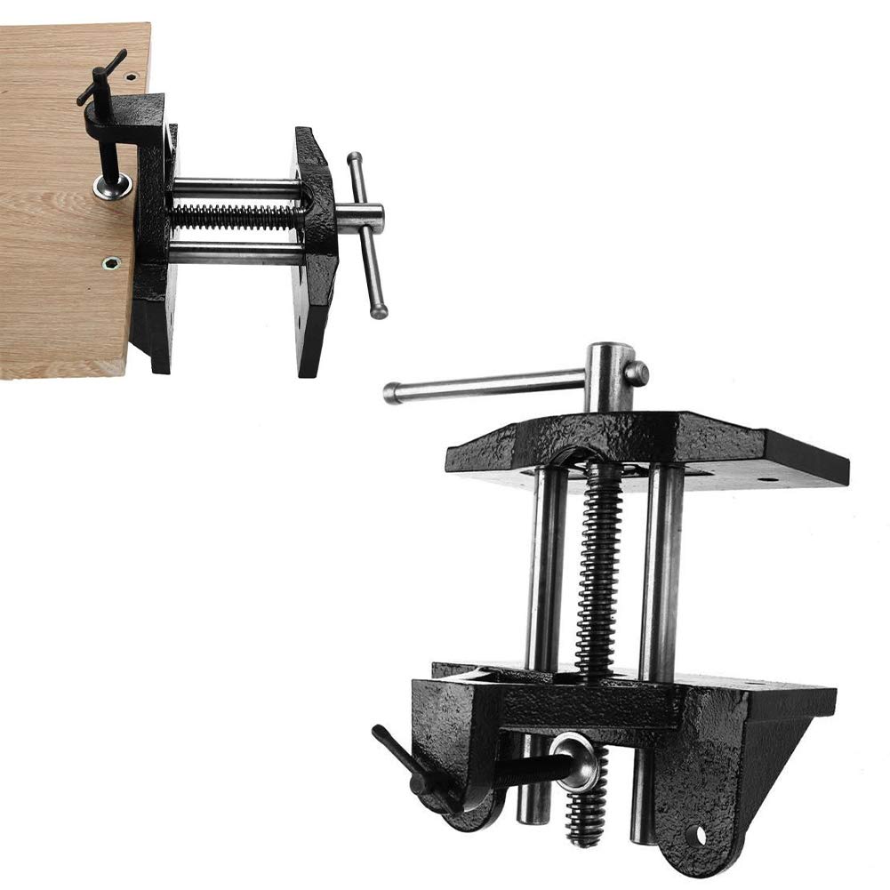 Cocoarm Morsa per la Lavorazione del Legno Morsa da Tavolo in Ghisa Morsetto Manuale con Design con Ganascia in Acciaio Al Carbonio Sostituibile e Asta in Acciaio da 45 Mm per Falegnami Riparazione e