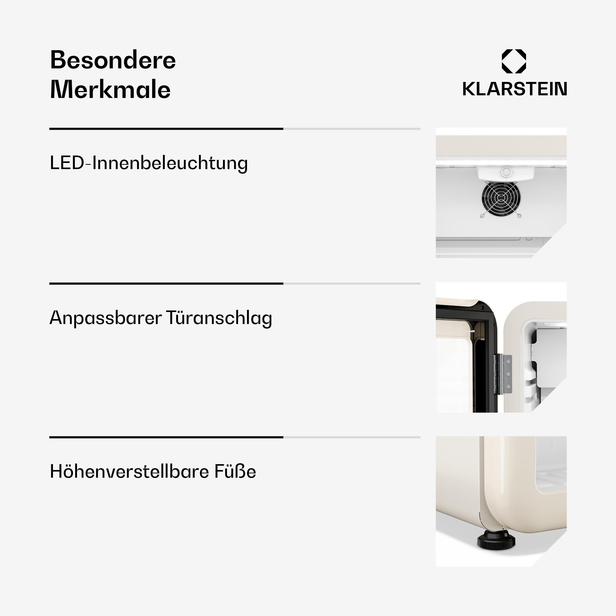 Klarstein Audrey Evo Getränkekühlschrank 65 L Getränkekühler Glastür LED-Beleuchtung einstellbare Temperatur 0–10 °C