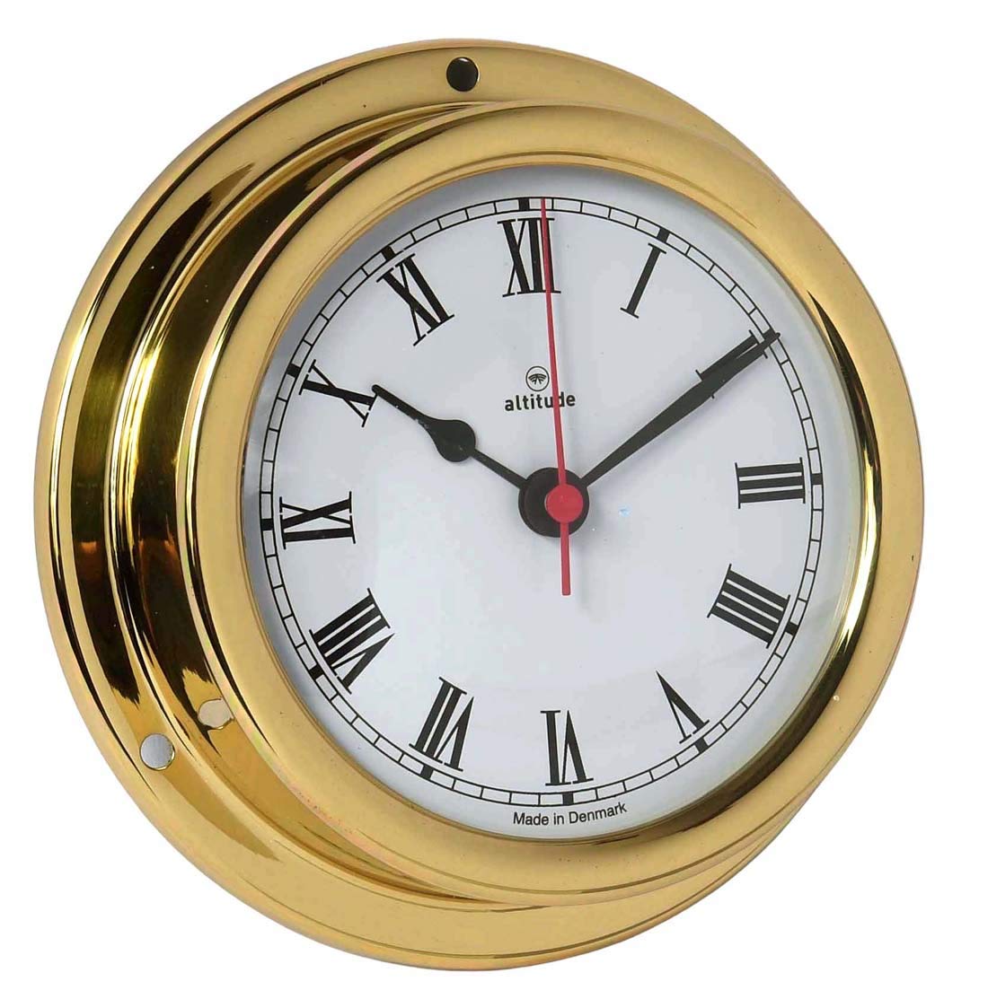 Barigo 3 1/2 inch brass channel quartz clock