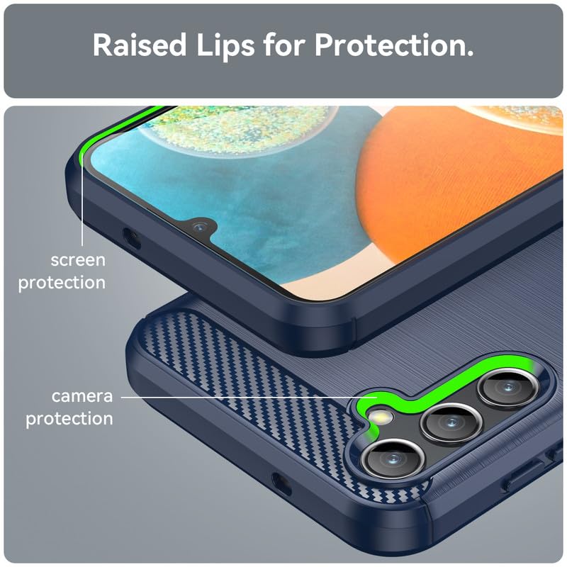 Image of Basic Case for Samsung Galaxy A14 5G / A14 4G (Carbon Fibre Blue)