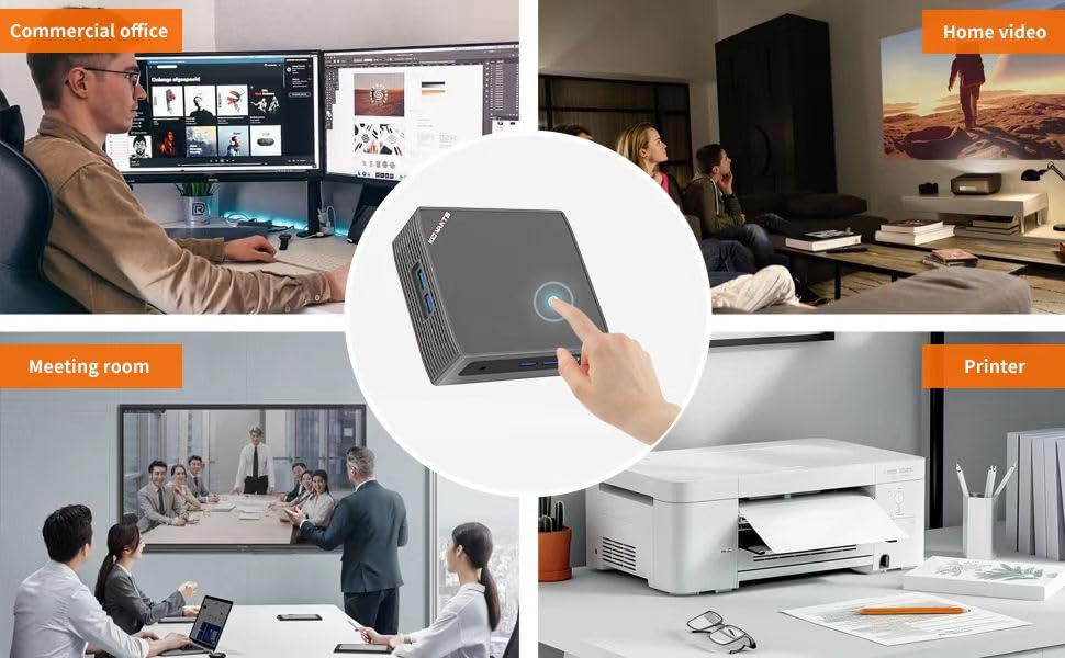 Image of KN1 Mini PC Touch PC Intel N4000(up to 2.6GHz),8GB LPDDR4 128GB eMMC,Support M.2 SSD Expansion (512GB /2TB),Support 4K Dual Display, 2.4G /5G WiFi,BT 5.0,USB 3.0,Mini Desktop Computer for Home /Office