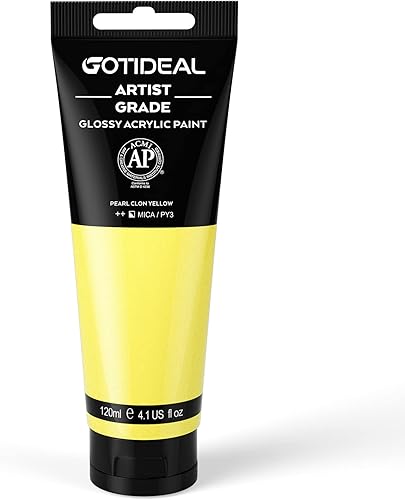 Miniatura 10 de GOTIDEAL - Juego de pinturas acrílicas, tubos de 4.1 oz (120 ml), no tóxicas, no se decoloran ricos pigmentos para artistas, pintores aficionados,