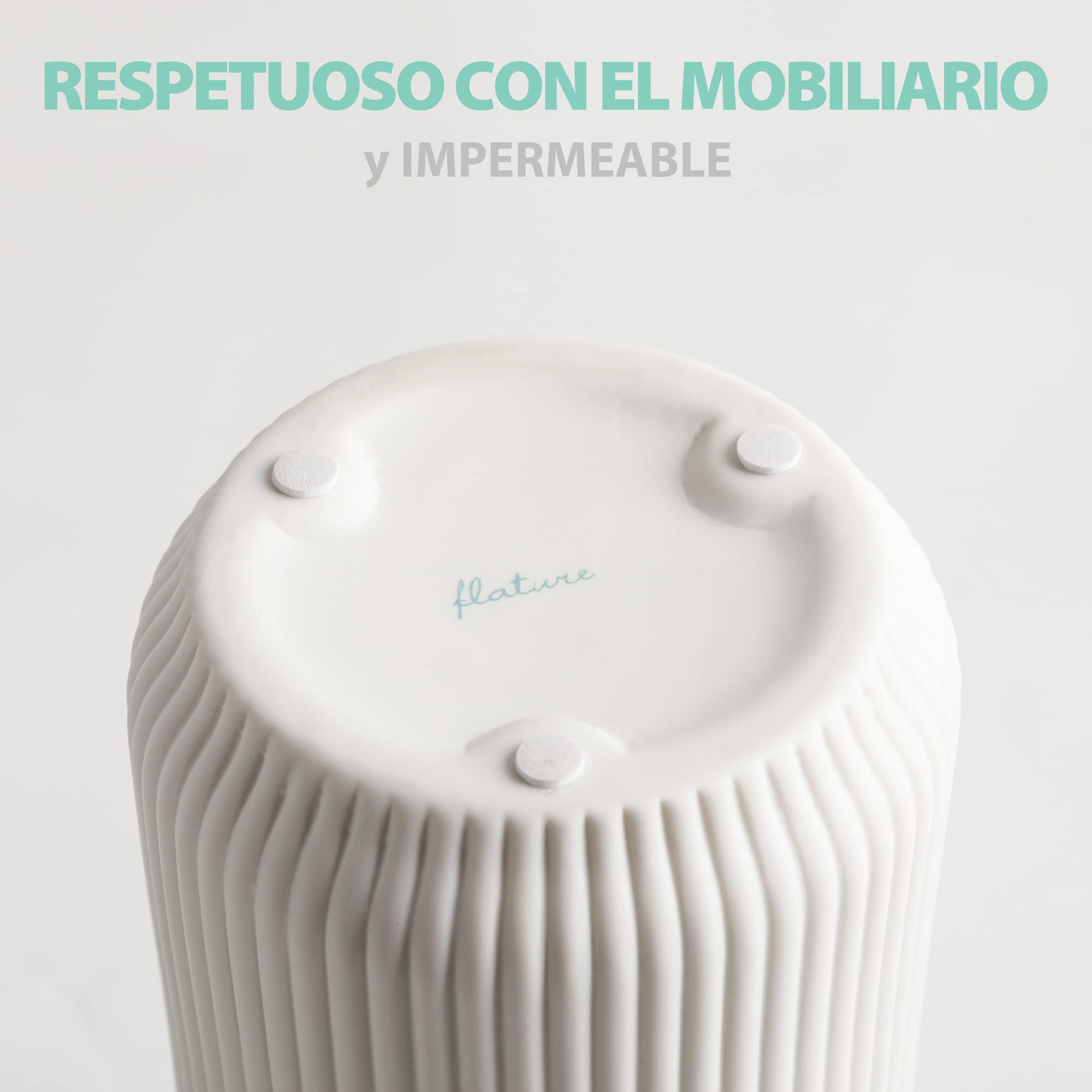 flature Jarrones de Cerámica en Estilo Nórdico, Jarrón Deco para Hierba de la Pampa como Deco Boho, Jarrón Blanco Mate, Decoración Escandinava para el Hogar para Flores Frescas y Secas (Set de 2)