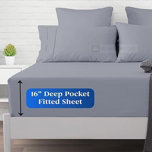 Miniatura 2 de Sábanas divididas tamaño King, sábanas ajustables divididas tamaño King de 5 piezas para dormir con números, sábanas de microfibra ultrasuave de