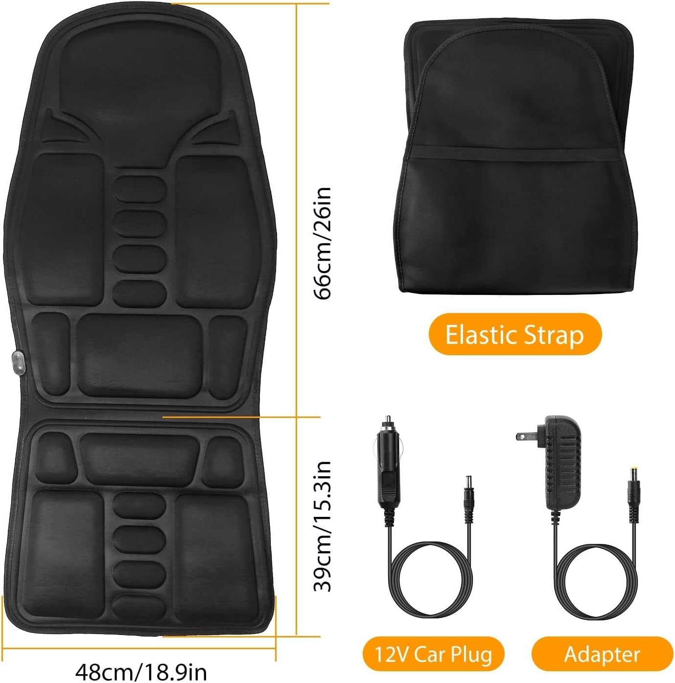 YAGVIZ Back Massager with Heat | Soft Memory Foam Massage Cushion for Chair & Couch | Massage Seat Cushion for Lower Back & Thigh Pain Relief YAGVIZ Back Massager with Heat | Soft Memory Foam Massage Cushion for Chair & Couch | Massage Seat Cushion for Lower Back & Thigh Pain Relief