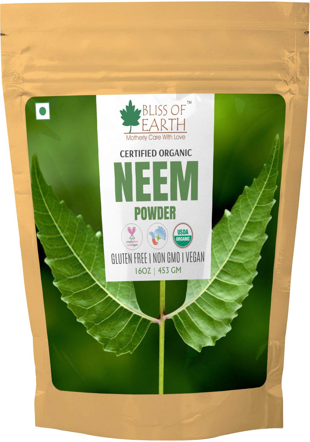 Bliss of Earth Neem Leaves Powder 453gm Organic For Skin Face Pack Acne Control