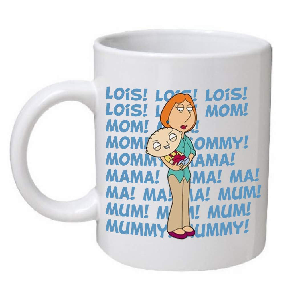 GalaxyXtraGalaxyXtra Funny Lois And Stewie Mummy Mug, White Ceramic, 11oz