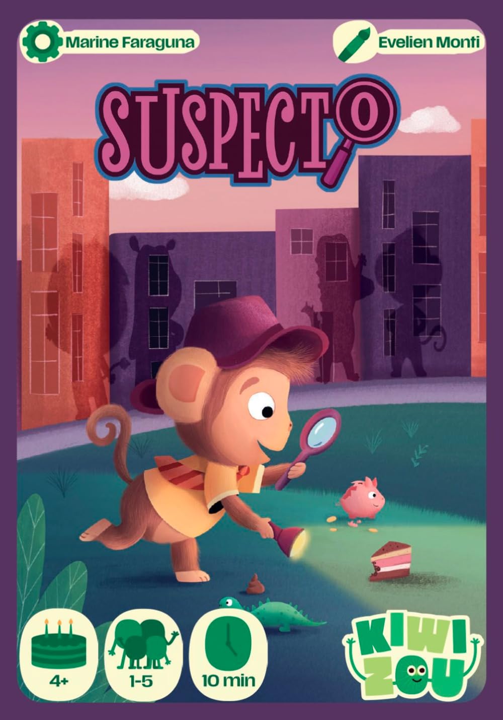 Suspecto Cooperative Investigation Game for Children and Families from 4 Years - 1 to 5 Players - Fast Games - by Kiwizou Blackrock Games