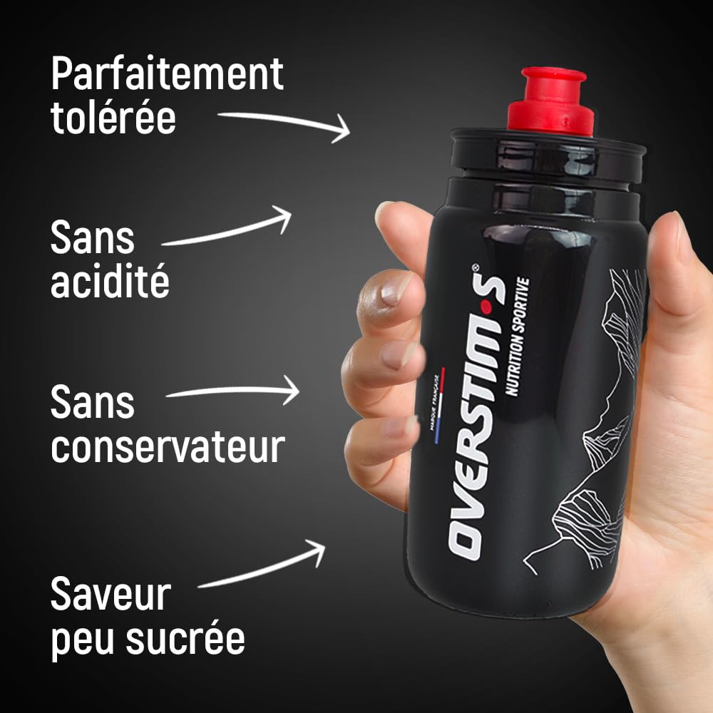 Overstim.s - Boisson énergétique Hydrixir Ultra (400g) - 3 sources de glucides - 4 électrolytes - 6 vitamines - BCAA + Glutamine - Bicarbonate de sodium - Saveur peu sucrée - Fruits rouges
