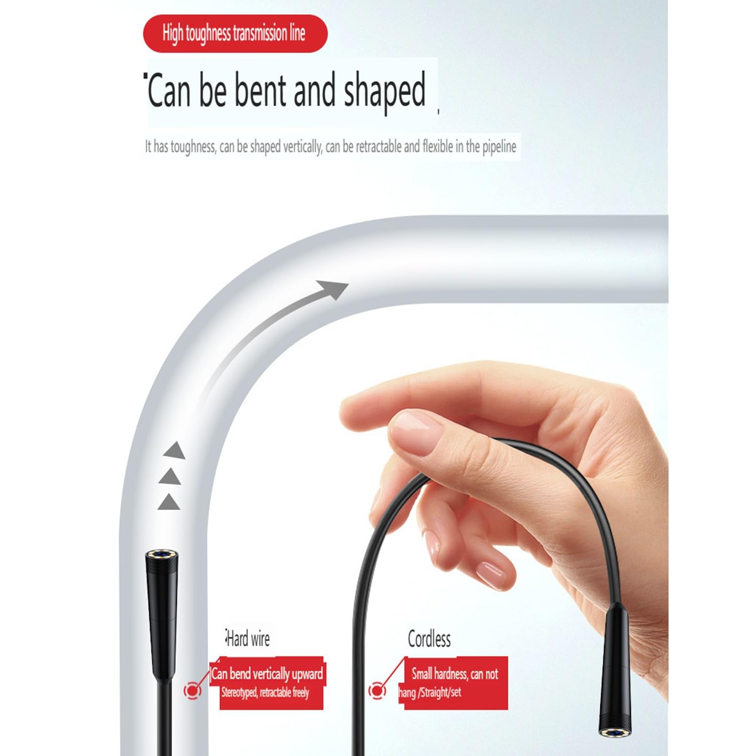 Telecamera endoscopica Industriale Schermo Grande ad Alta Definizione 1080p, Endoscopio IP67 Impermeabile, Telecamera semirigida Snake per Manutenzione di scarichi automobilistici