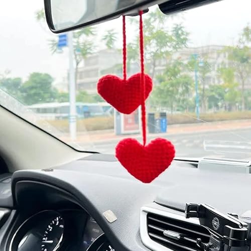 Miniatura 2 de Bonita cesta colgante de ganchillo para automóvil, adorno de automóvil, accesorios para espejo retrovisor de automóvil, accesorios lindos para