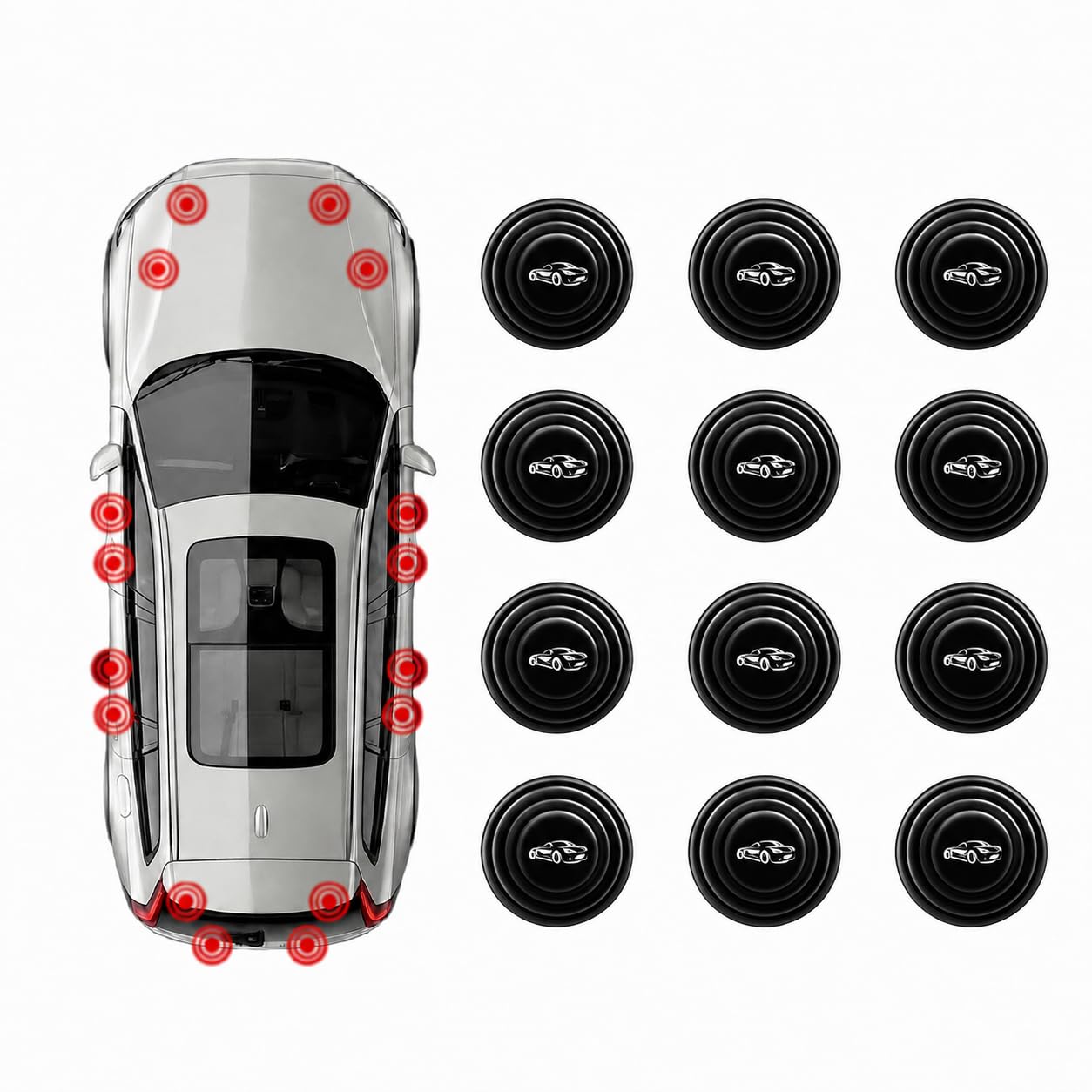 DAZZLIQ 12 pcs Rubber Car Door Shock Absorber Protection Stickers Car Door Noise Reducer Shock Protector for Nexon, Punch, Harrier, Indigo, Safari, Altroz, Tigor Car Accessories-image-42