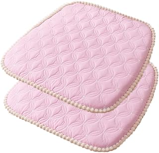 Cojines para sillas de Comedor con Velcro, 2 Cojines para sillas de Cocina Antimanchas, Cojines para sillas de Exterior con Cremallera, Lavable Desenfundables Cojines para sillas Rosado