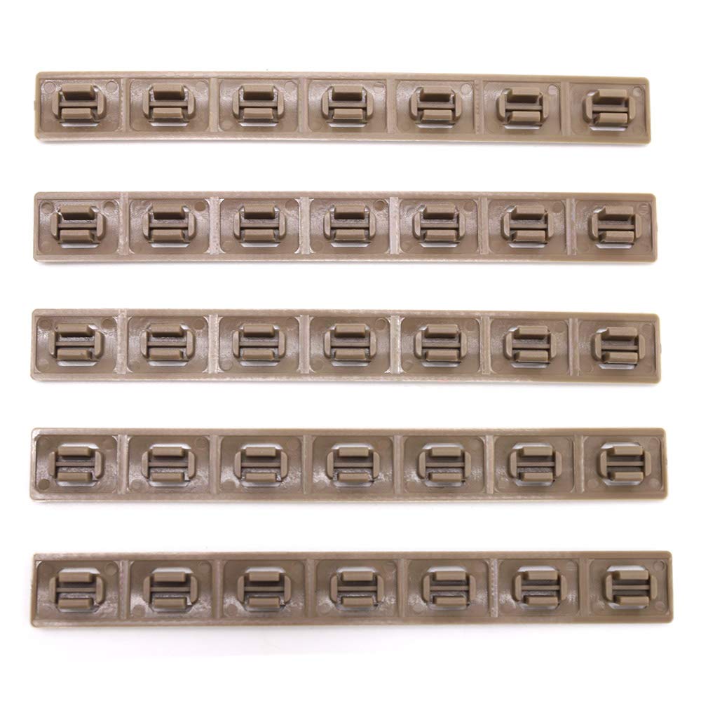 Trirock 5-pak TAN/FDE Heat Resistant Non-slip M-LK Handguard Protector Rubber Rail Cover Fits MLK cutout Picatinny Rail