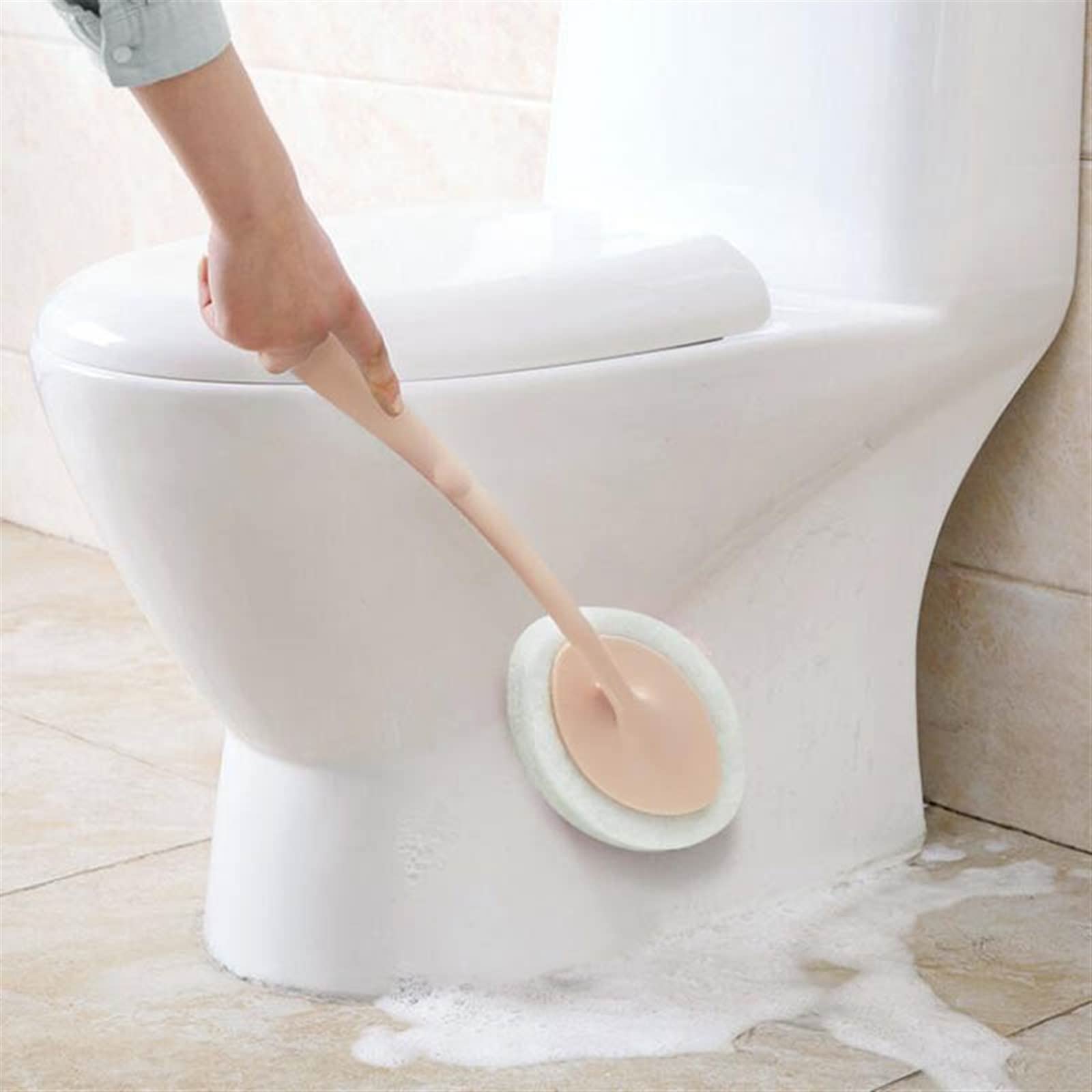 Cepillo de baño Cepillo de Limpieza de bañera Cepillo de Esponja de Inodoro de Mano Cepillos Limpiador de Pisos de cerámica for Azulejos de baño(3)