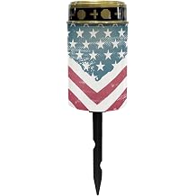 American Flag Solar Powered Lights Multipurpose Solar Garden Stake Lights Cemetery Decorations for Grave Decorative Memorial Lights Gravesite Decor for Loss of Loved One