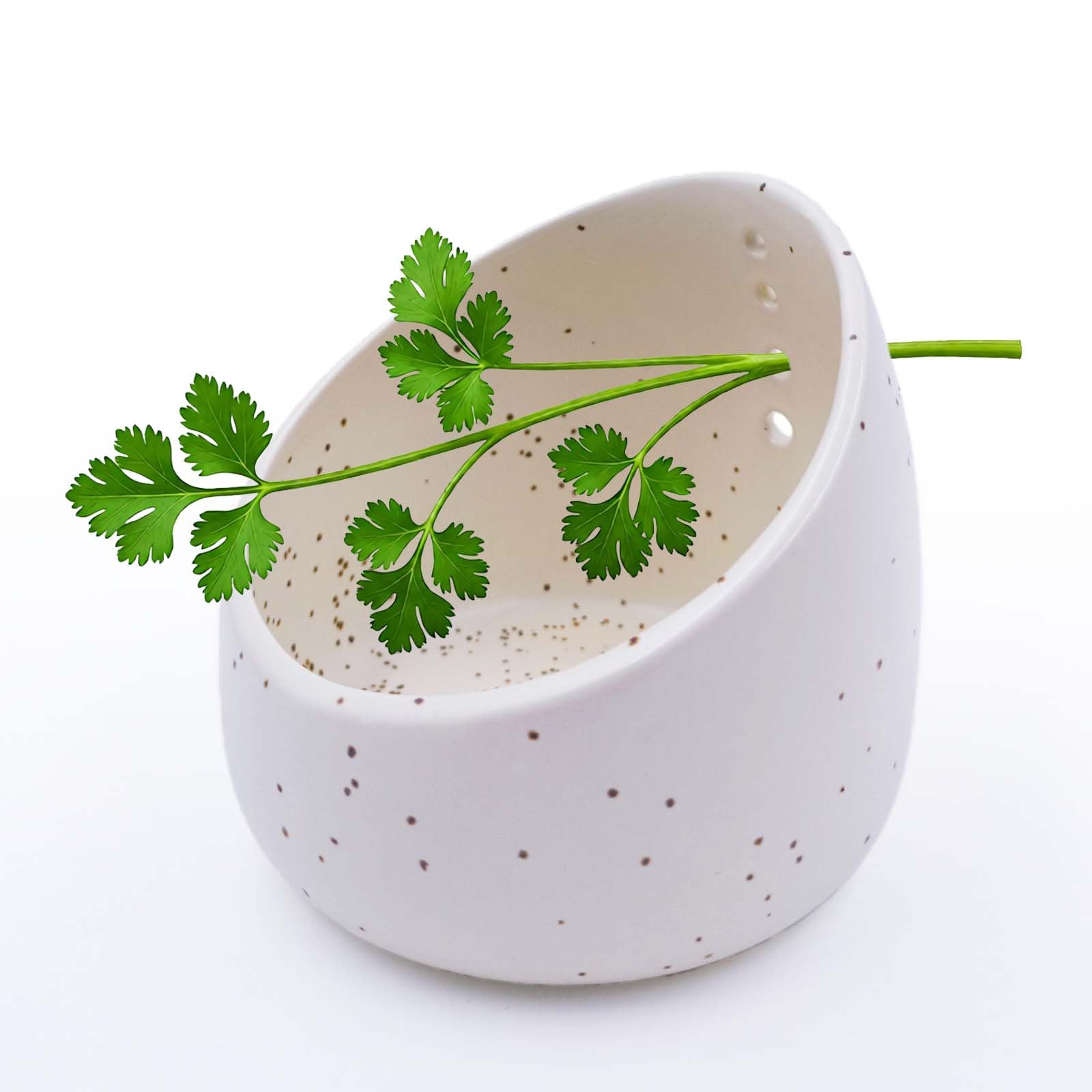 MGMGART White Ceramic Herb Stripping Bowl
