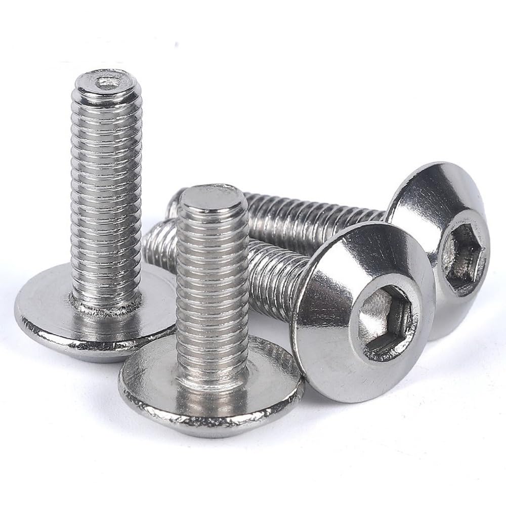 Vis à Tête Hexagonale M2.5x8mm - Acier Inoxydable 304 - Tête Ronde à Empreinte Phillips - Lot De 60 Pièces - Uxcell