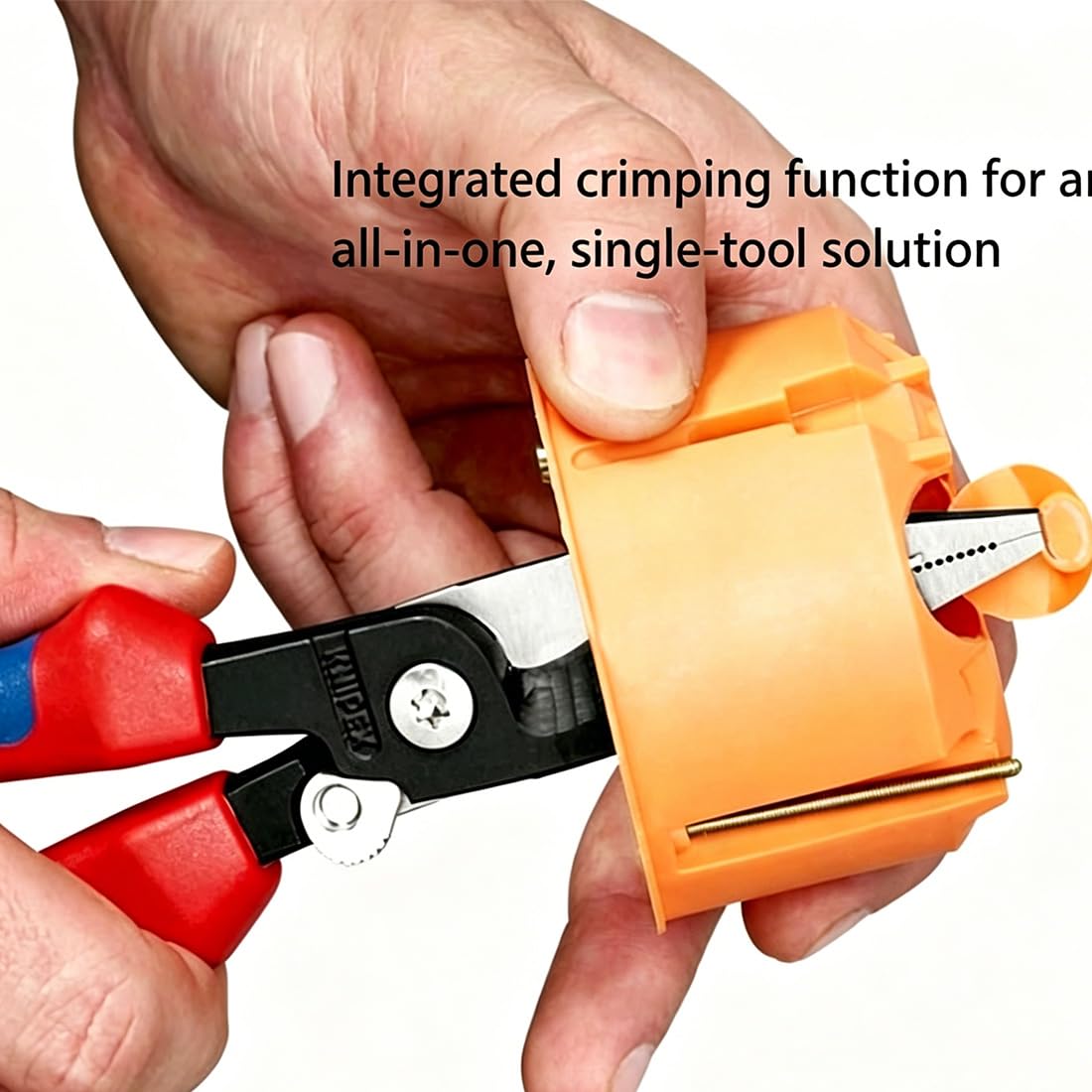 Pelacables forjados, alicates multifuncionales para electricistas, pelacables de grado profesional con asas de agarre cómodo, para cortar cables y engarzar (2 unidades)
