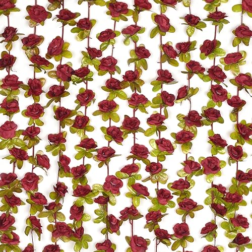 BLEUM CADE 5Pcs 16.4Ft Fake Flower Garland Artificial Rose Vines