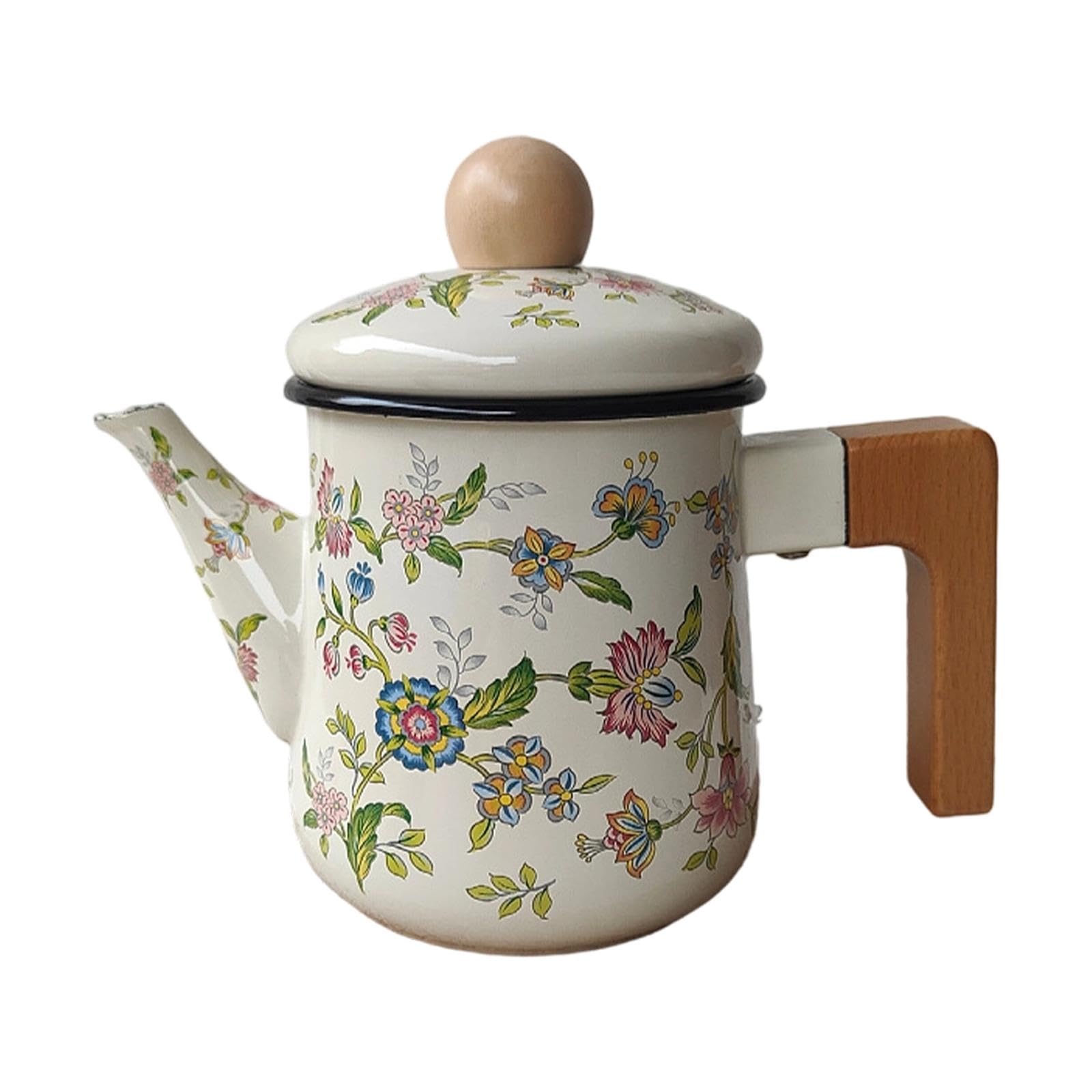 Hervidor de café esmaltado para inducción cafetera tradicional de acero porcelánico