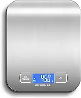 Balança de Cozinha Digital Linha Premium em Inox Resistente à Água Portátil Base Antiderrapante Visor de Alta Definição Pesagem Precisa de 1g a 10kg Durável Moderna e Ideal para Alimentos Frescos