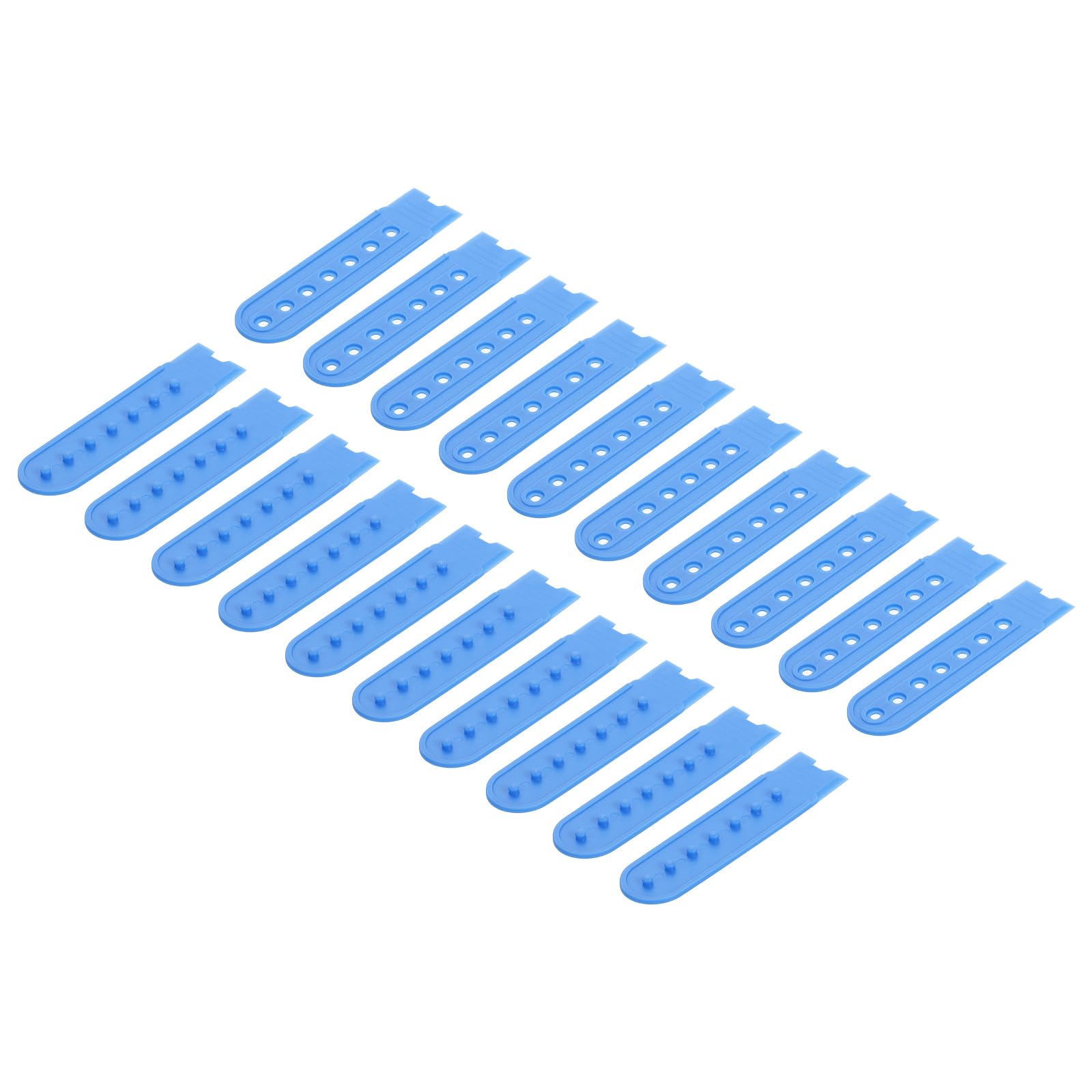 sourcing map 12 Pairs Snapback Strap Cover, 7 Holes Plastic Adjustable Hat Snap Buckle Replacement for Caps Repairing (Light Blue)