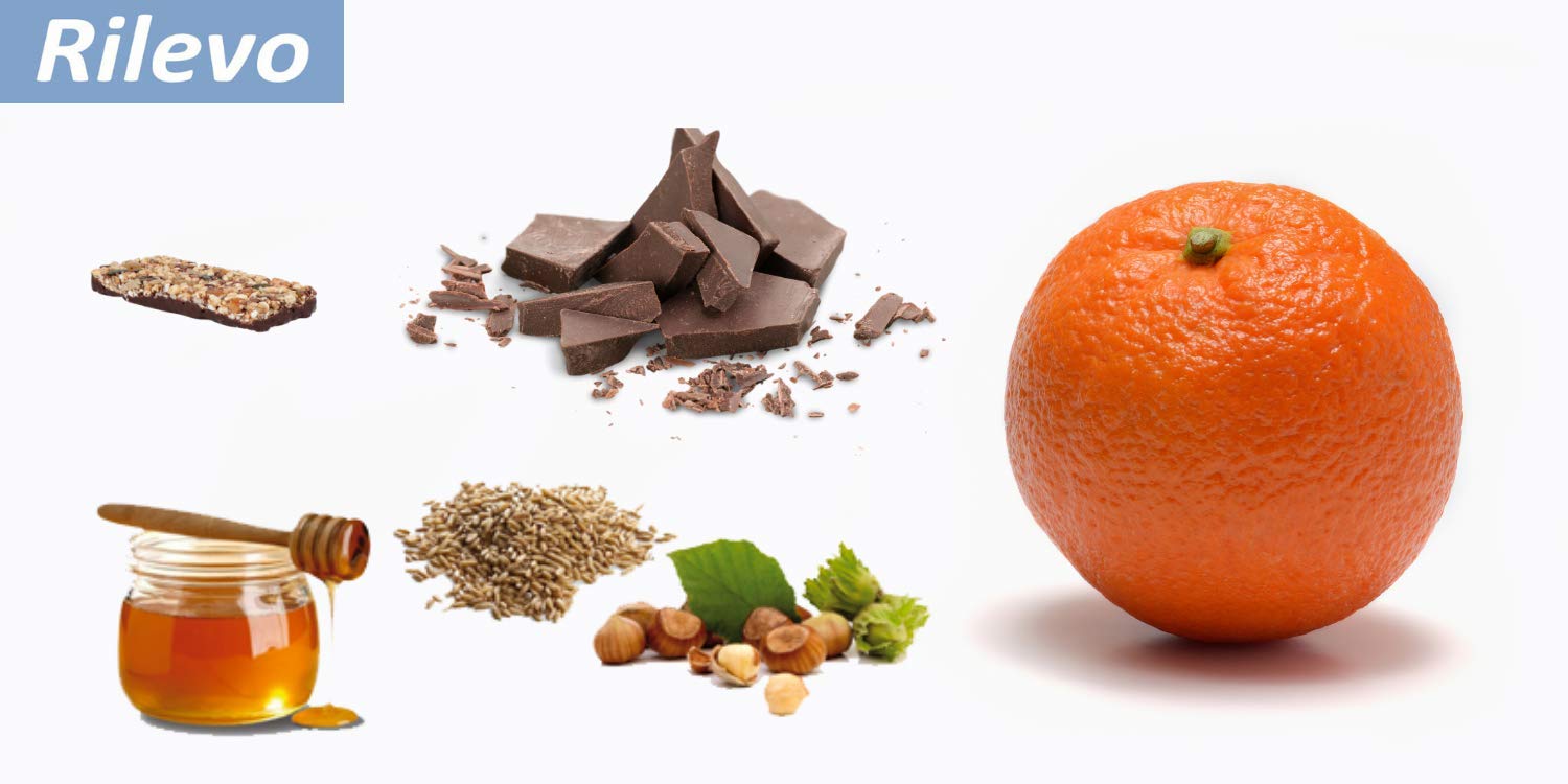 Rilevo- 25 Confezioni singole di 3 Ore Senza Fame all'Arancia Bio Barretta Naturale con Semi,Cereali con Arancia Bio e Piede di cioccolato fondente 30 g (25x30g)