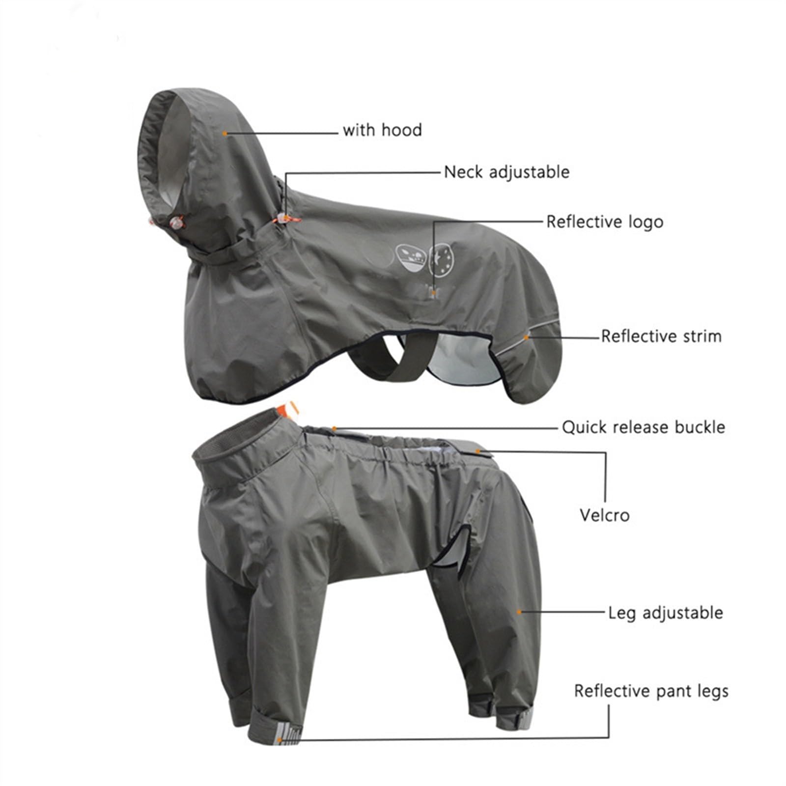 Impermeabile Cane con Cappuccio Cappotto Antipioggia Impermeabile per Cani con Cappuccio Cappotto per Cani Impermeabile per Cucciolo(Blu,XXL)