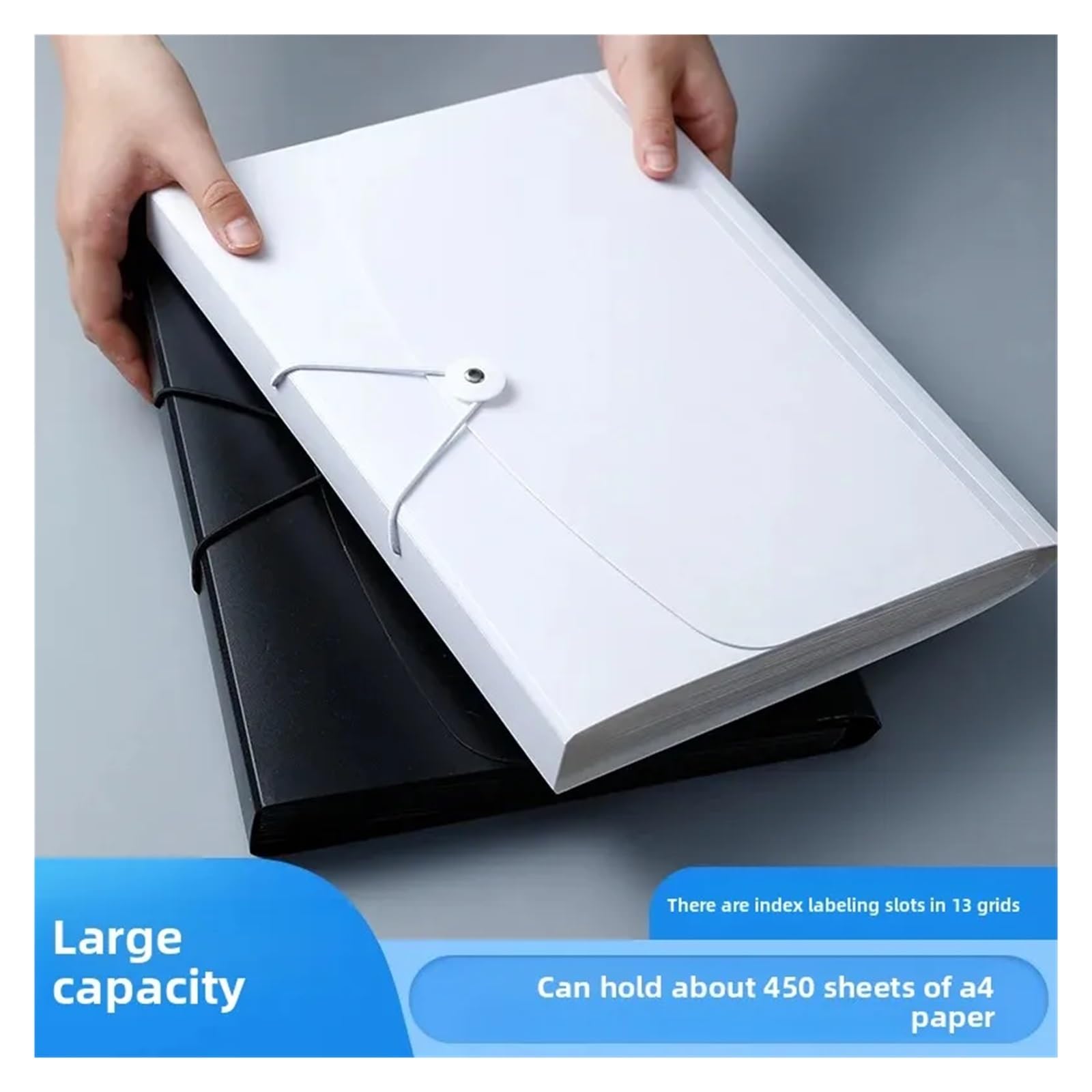 Carpeta partituras Carpeta de archivos acordeón A4 multicapa gran capacidad, bolsa almacenamiento documentos for estudiantes, herramienta organizadora recibos y exámenes(Black)