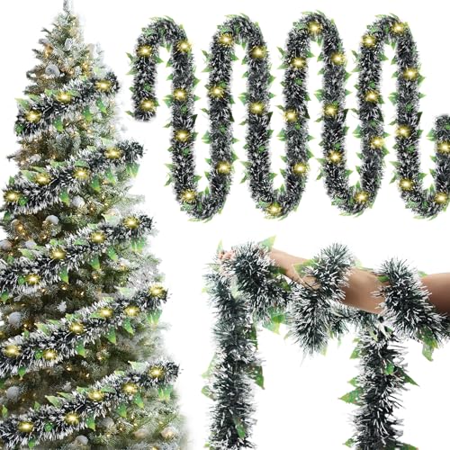 Fancysky 5m GuirnaldaNavidad con Luces, Guirnalda NavidadExterior Led, DecoracionArbol Navidad, DecoraciónNavidad Hogar, DecoracionPuerta Navidad, GuirnaldaNavidad Pino (Verde)