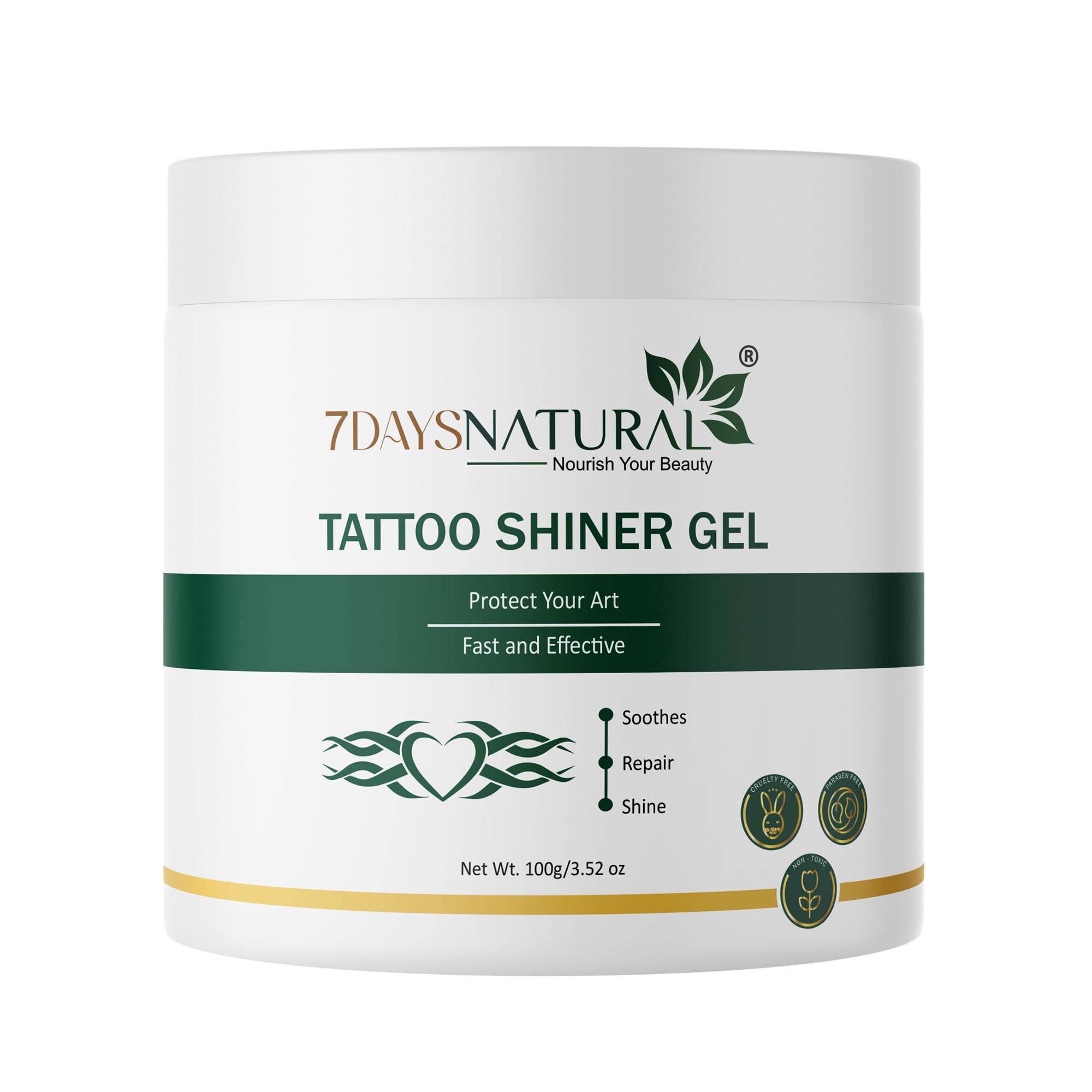 7DAYSNATURAL Tattoo Shiner Gel | Tattoo Gel for Men & Women 100g