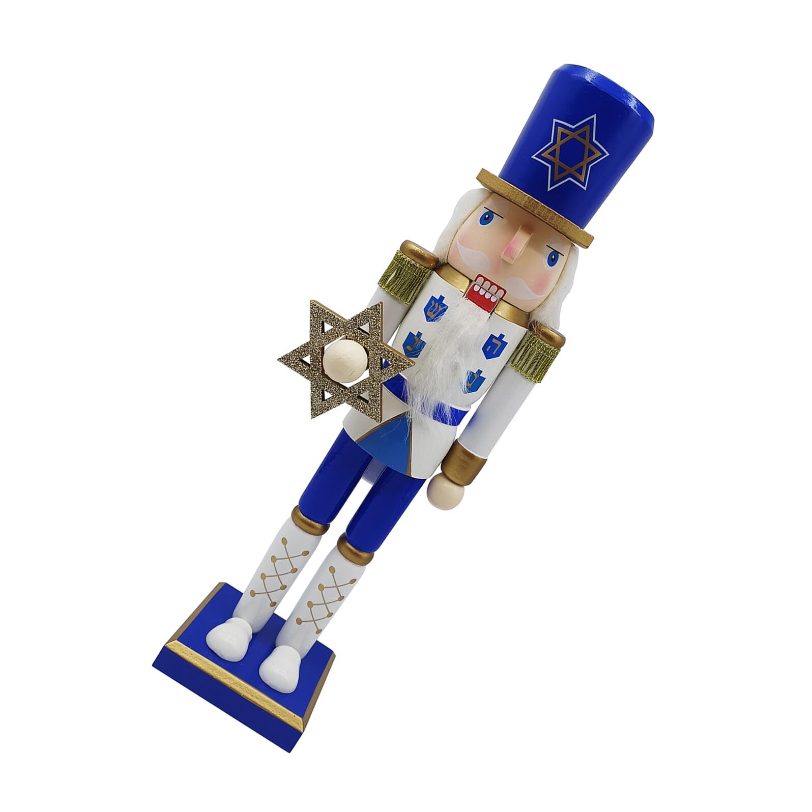 Homoyoyo Cascanueces de Hanukkah de Madera Decoración de Soldado Estrella de David para Centro de Mesa de Fiesta Adorno Coleccionable para Hogar